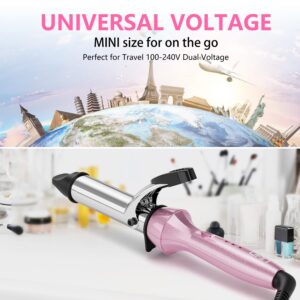 Dan Technology Travel Curling Iron,Dual Voltage Curling Iron,1 inch Curling Iron,60 min Shut Off Hair Curling Irons,Temperature Adjustable Curling Irons for Long/Short Hair…