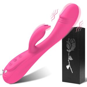 Realistic Vibrator Sex Toy 3in1 Dildo for Women,7 * 7 Vibrators Modes CKSOHOT 8.4'' Liquid Silicone Couple Sex Toy Dildos,IPX7 Fully Waterproof - Rose