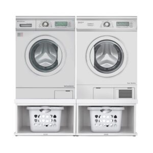 ivation | wooden laundry pedestal for washer & dryer, made to fit all machines - whirlpool, lg, ge, samsung, and more, made of durable solid wood material, 33.86” x 29.92”, 2 pack