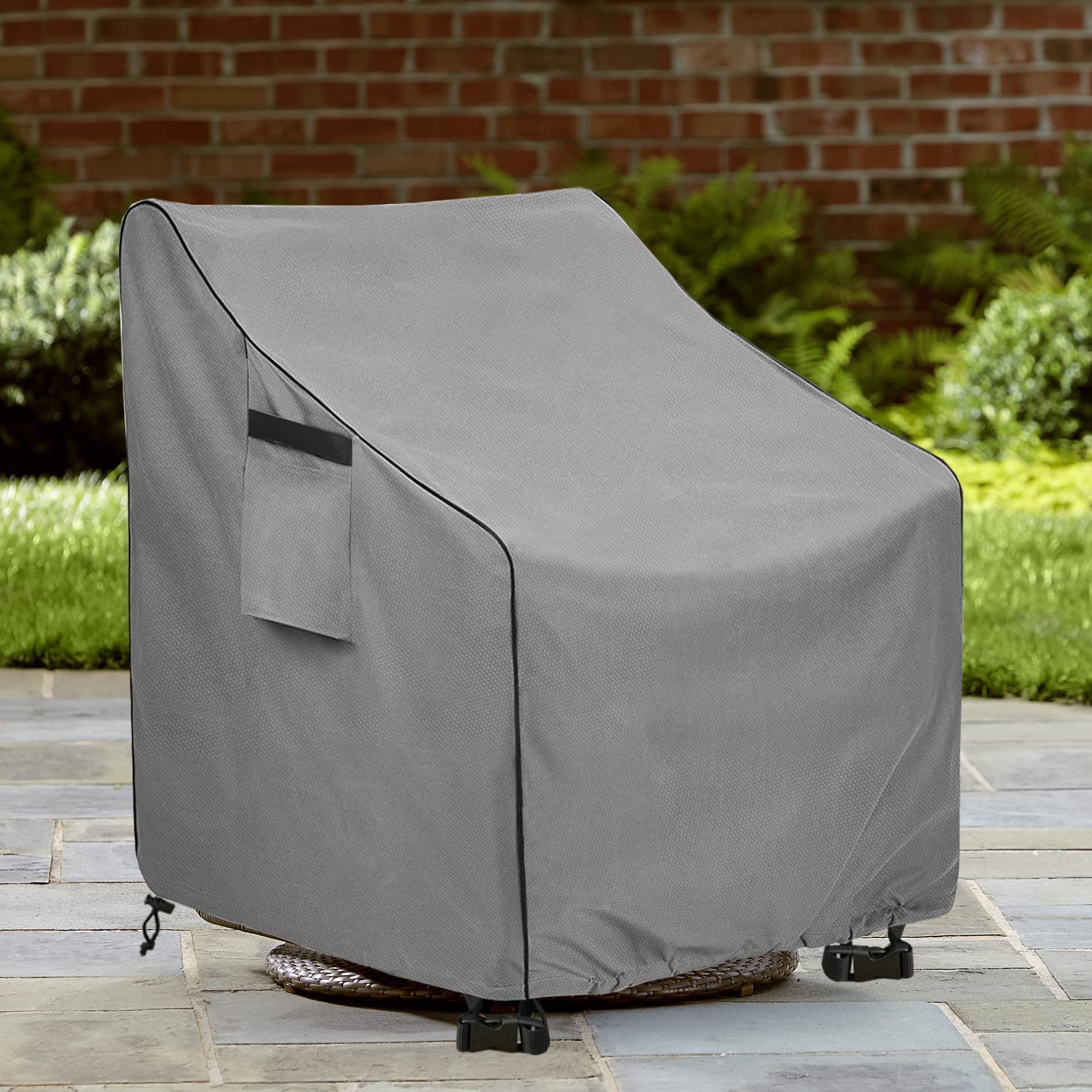 Okcool Outdoor Swivel Chair Cover 2 Pack,Outdoor Furniture Patio Chair Covers Waterproof Clearance,(27.5"W x 32.5"D x 39"H) Outdoor Lawn Patio Furniture Covers,Grey