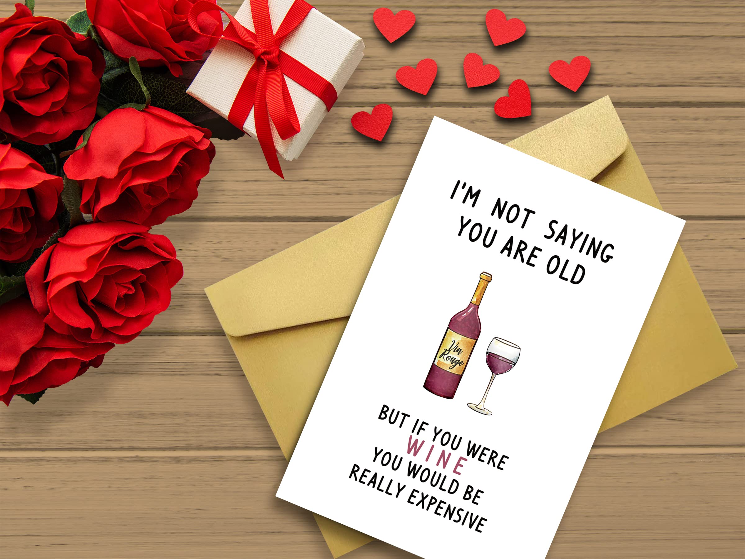 Funny Wine Birthday Card for Men Women, Happy 30th 40th 50th 60th 70th Birthday Cards for Husband Boyfriend Wife, Joke Birthday Card for Brother Sister Grandma Grandpa with Stickers and Envelopes