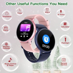 Smart Watches for Men Women with Answer/Make Calls, 1.3" HD Full Touch Smartwatch for Android/iOS Phones, IP68 Waterproof Fitness Watch with Heart Rate/Blood Oxygen/Sleep Monitor, Ai Control Call/Text