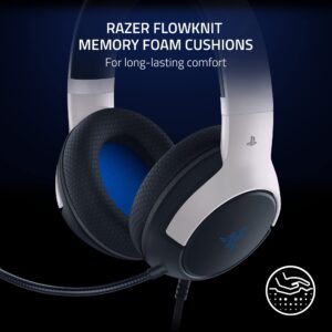 Razer Kaira X Wired Gaming Headset for PlayStation 5 / PS5, PS4, PC, Mac, Mobile: 50mm Drivers - HyperClear Cardioid Mic - Memory Foam Cushions - On-Headset Controls - White & Black