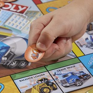 Hasbro Gaming Monopoly Junior Trucks Edition Board Game for Kids Ages 5+, 2-4 Player Kids Games