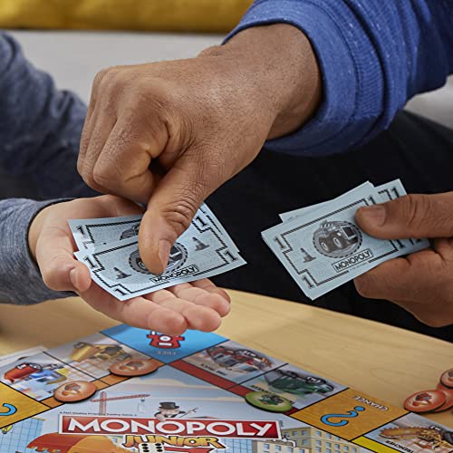 Hasbro Gaming Monopoly Junior Trucks Edition Board Game for Kids Ages 5+, 2-4 Player Kids Games