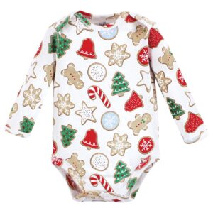 Touched by Nature Unisex Baby Bodysuits Organic Cotton Long-Sleeve Christmas Cookies, 3-6 Months, Christmas Cookies, 3-6 Months US