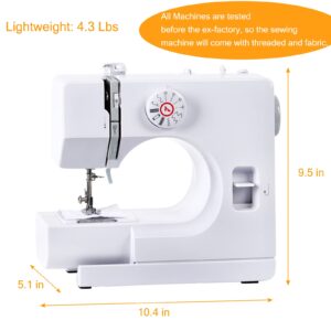 Mini Sewing Machine for Beginners Crafting Mending Heavy Duty Portable Sewing Machine Household Kids Sewing Machine with 12 Built-In Stitches, Foot Pedal