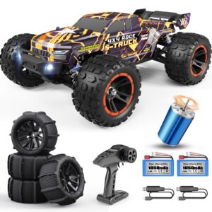 haiboxing brushless rc car 16890a 1/16 scale 4x4 fast remote control truck 48 km/h top speed, hobby rc cars for adults and boys all terrain off-road truck with spare paddle tires for sand land