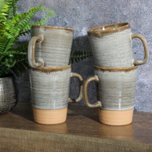 Gibson Elite 4 Pack Dreamweaver Terracotta Reactive 17 OZ Mug Set - Earthy Brown