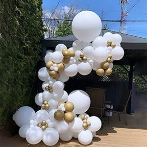 White Balloons,106pcs White Balloon Garland Arch Kit with 18+12+10+5 inch Different Sizes Latex Balloons for Birthday Wedding Baby Shower.