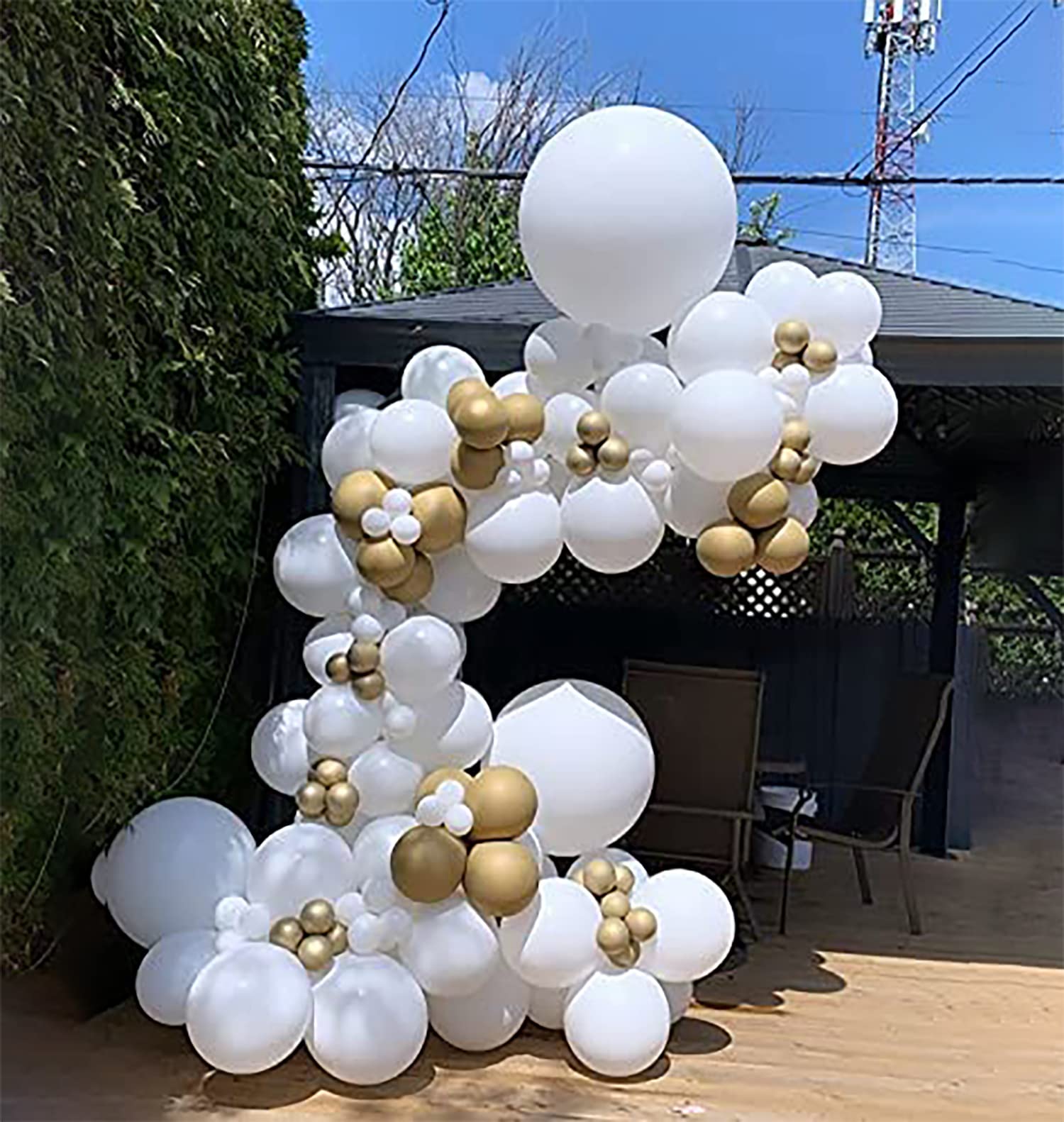 White Balloons,106pcs White Balloon Garland Arch Kit with 18+12+10+5 inch Different Sizes Latex Balloons for Birthday Wedding Baby Shower.