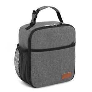 femuar lunch box for men women adults, small lunchbox for work picnic - reusable lunch bag portable lunch tote, charcoal grey