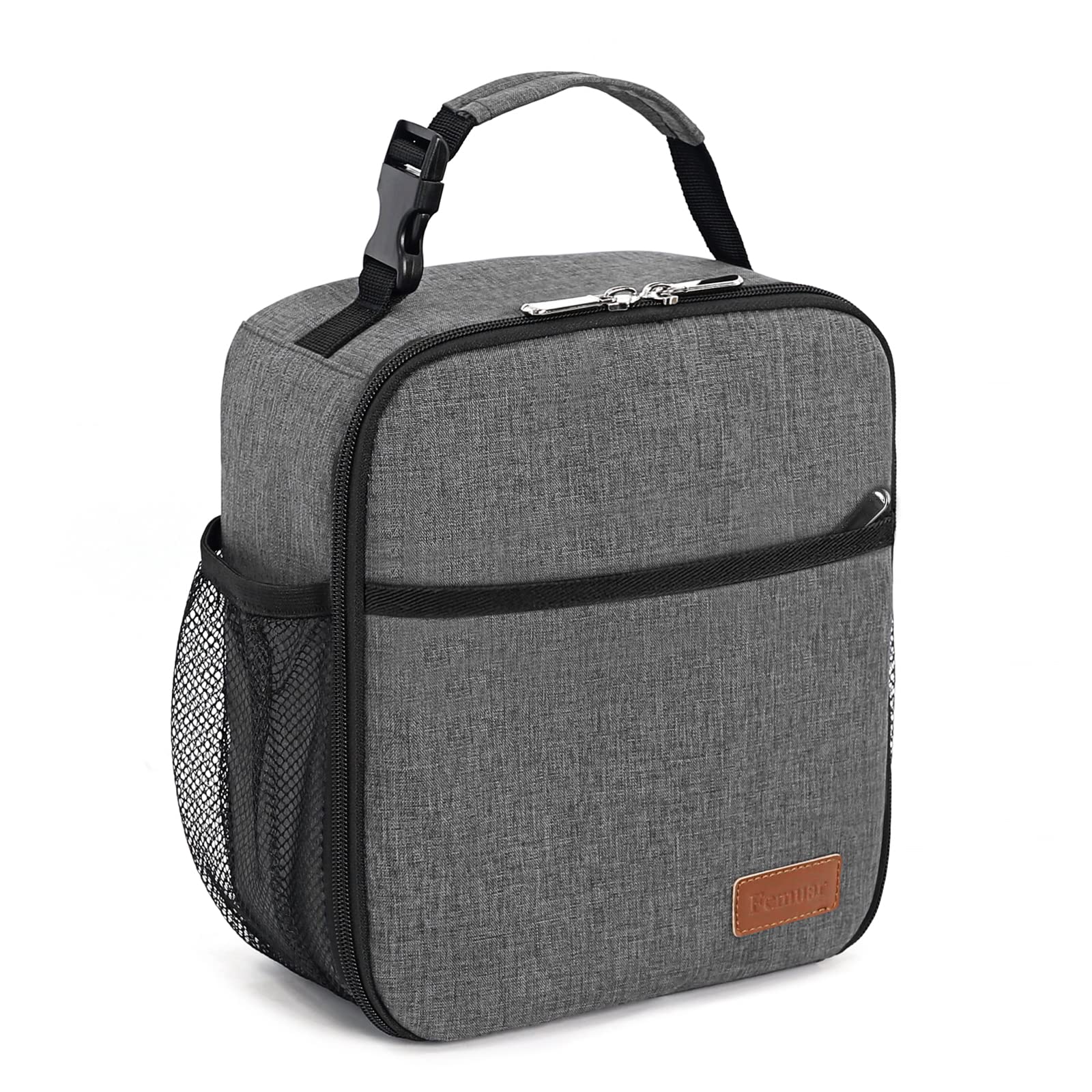 Femuar Lunch Box for Men Women Adults, Small Lunchbox for Work Picnic - Reusable Lunch bag Portable Lunch tote, Charcoal Grey