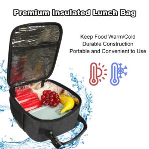 Femuar Lunch Box for Men Women Adults, Small Lunchbox for Work Picnic - Reusable Lunch bag Portable Lunch tote, Charcoal Grey