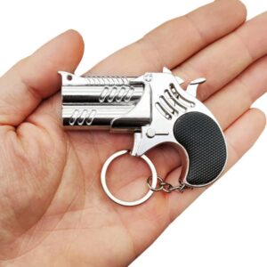 Rubber Band Gun Creative Keychains Decorative Ornaments School Bag Pendants Creative Decompression Toys (Silver)