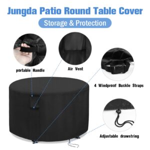 Jungda Patio Furniture Covers Round,48 Inch Outdoor Round Table Cover Waterproof,Round Patio Furniture Cover for All Weather Resistant - 48 x 28 Inch