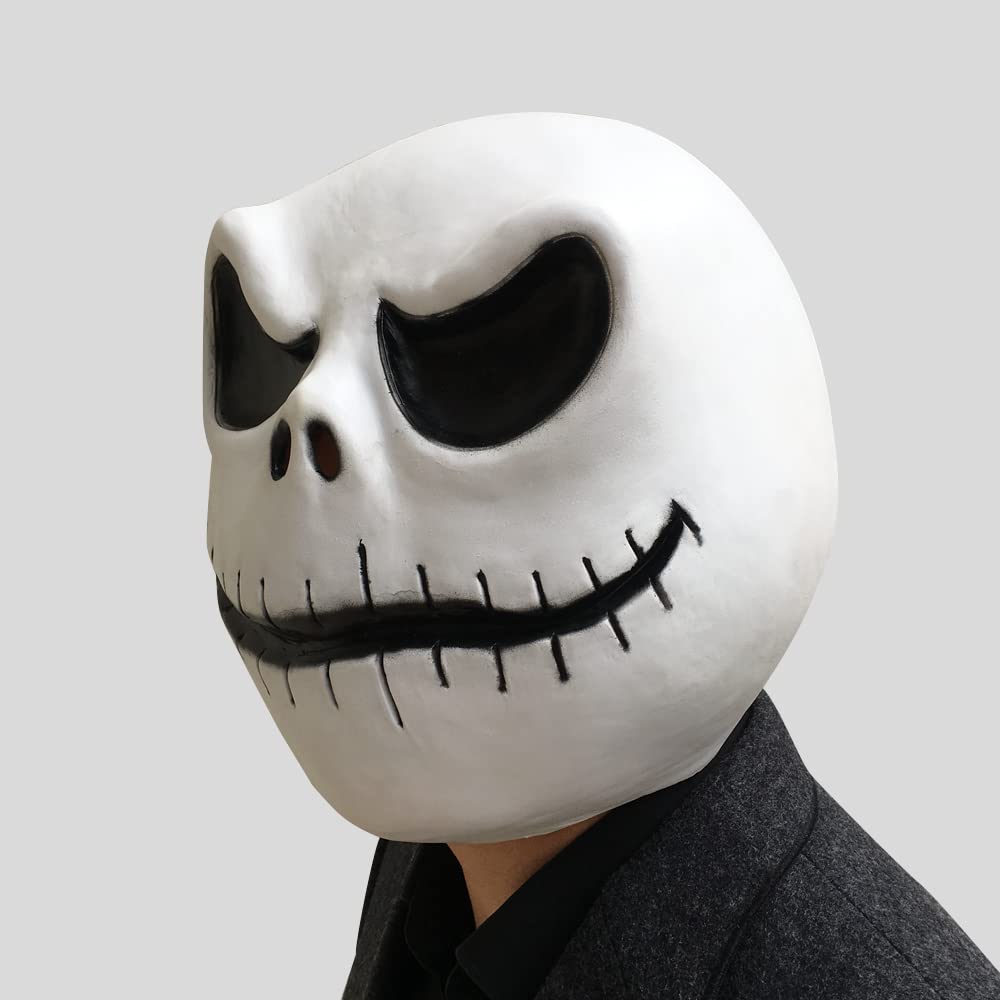 CAFELE Jack Skeleton Skellington Mask Skull Barrel Mask Skeleton Head for Adult Kids Halloween Cosplay Costume Props