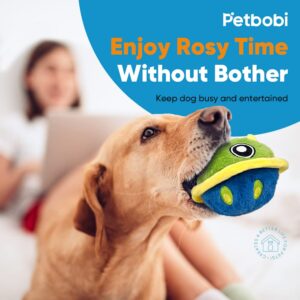 Petbobi Interactive Dog Toys Monster Plush Toy Shake Squeaky Crazy Bouncer Ball Battery Operated Toy for Small Medium Puppy Motorized Entertainment, Mysterious Bobby