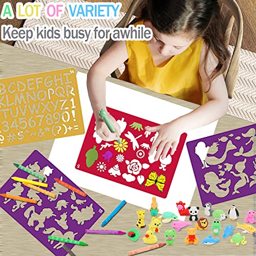 30 Pieces Drawing Stencils Set for Kids, Plastic Drawing Painting Stencil Templates for Kids Crafts School Art Projects, Journal Stencil with 400+ Images