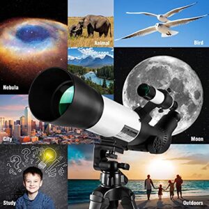 FREE SOLDIER Telescope for Adults Astronomy - 70mm Aperture 500mm Focus Length Astronomical Refractor Telescope for Beginners with 3 Plossl Eyepieces Phone Adapter and Carry Bag