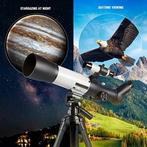 FREE SOLDIER Telescope for Adults Astronomy - 70mm Aperture 500mm Focus Length Astronomical Refractor Telescope for Beginners with 3 Plossl Eyepieces Phone Adapter and Carry Bag