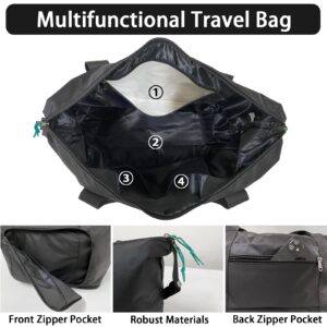 Foldable Travel Duffel Bag Portable Luggage Bag Large Capacity Lightweight Oxford Fabric Waterproof for Travel Work Errandable Weekend Stadium Gym Men and Women (Black)