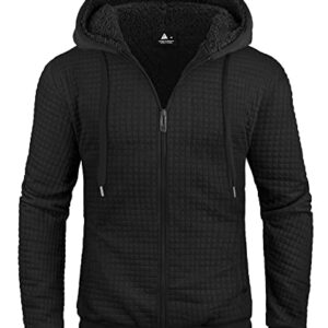 GEEK LIGHTING Hoodies for Men Sweatshirts Zip Up Jacket Sherpa Lined Fleece Coat