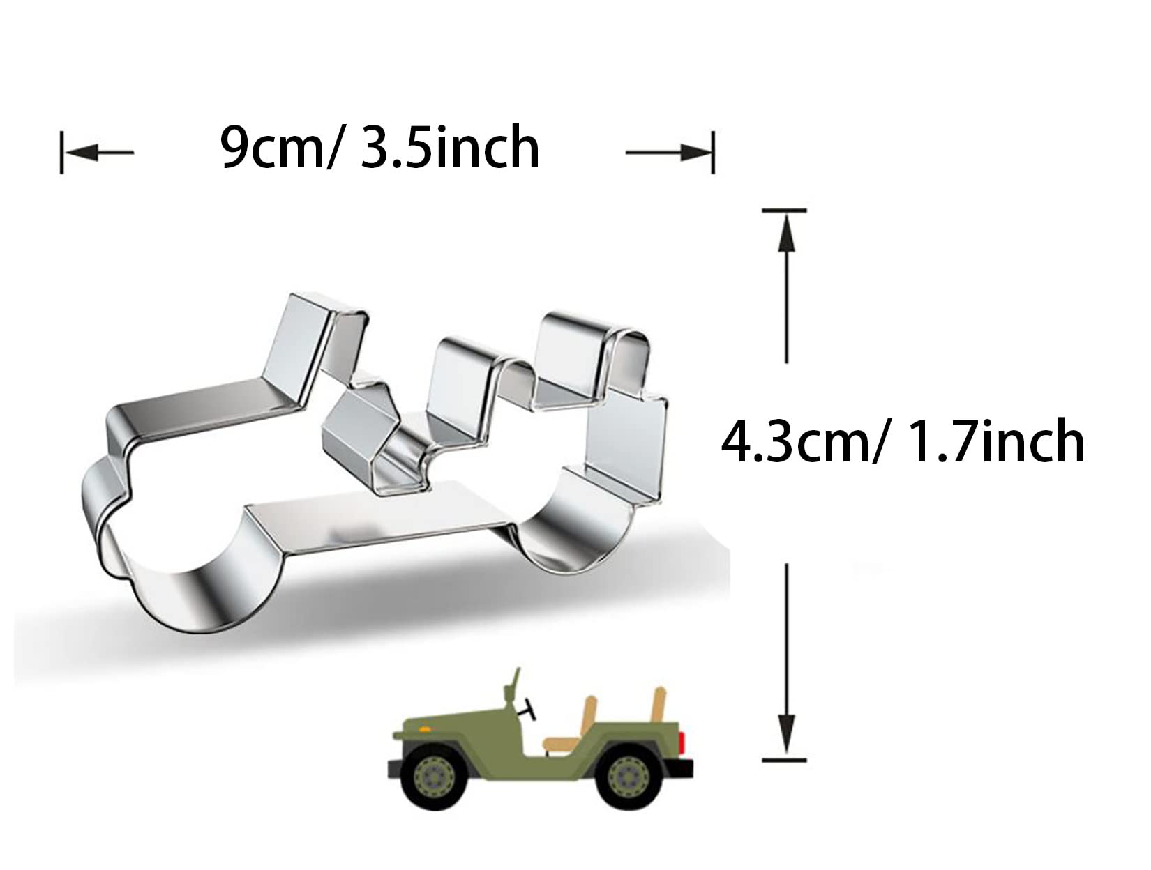 WJSYSHOP Military Army Command Car Vehicle Shape Cookie Cutter