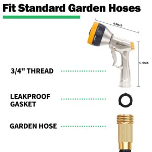 AUTOMAN Garden Nozzle Sprayer, High Pressure Spray Nozzle, 100% Metal Water Hose Nozzle, 7 Patterns Watering Nozzle, Heavy Duty Sprayer Garden Nozzle for Watering Plants & Lawns, Washing Cars & Pets