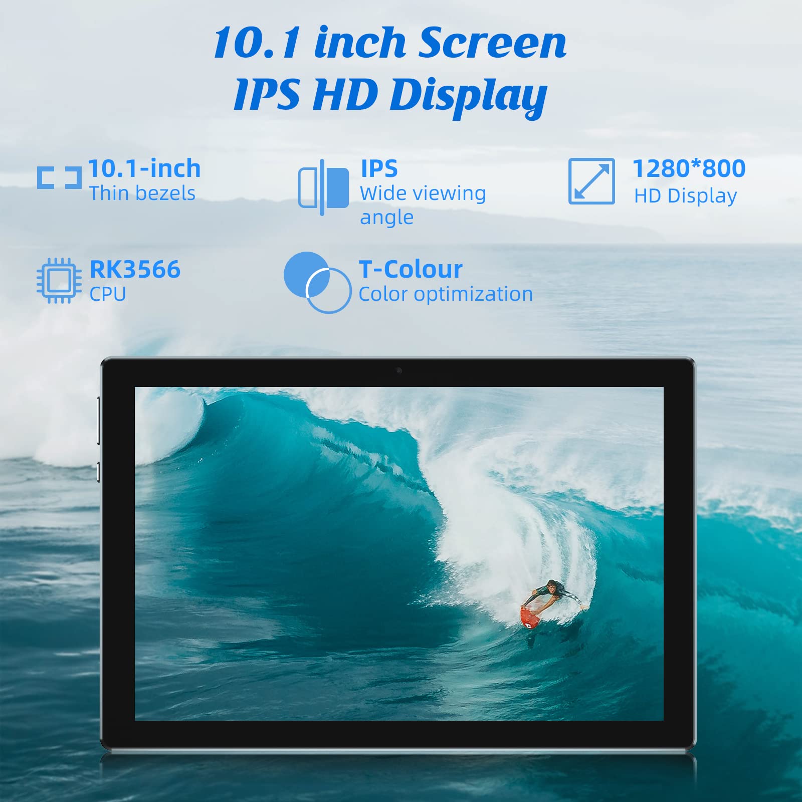 2024 Newest 10 inch tablet, Computer Tablets, Android Tablets with Case, 6GB+128GB+1TB Expand, Quad-Core, Dual Camera, IPS HD Touch Screen, BT 5.0, 2.4G+5G+Wi-Fi 6, Game, Google GMS