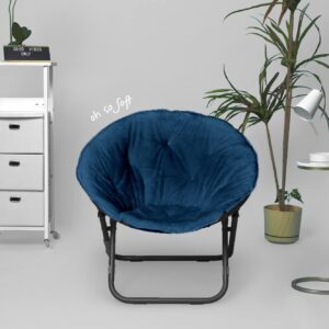 Urban Lifestyle Faux Fur Saucer Chair, Navy