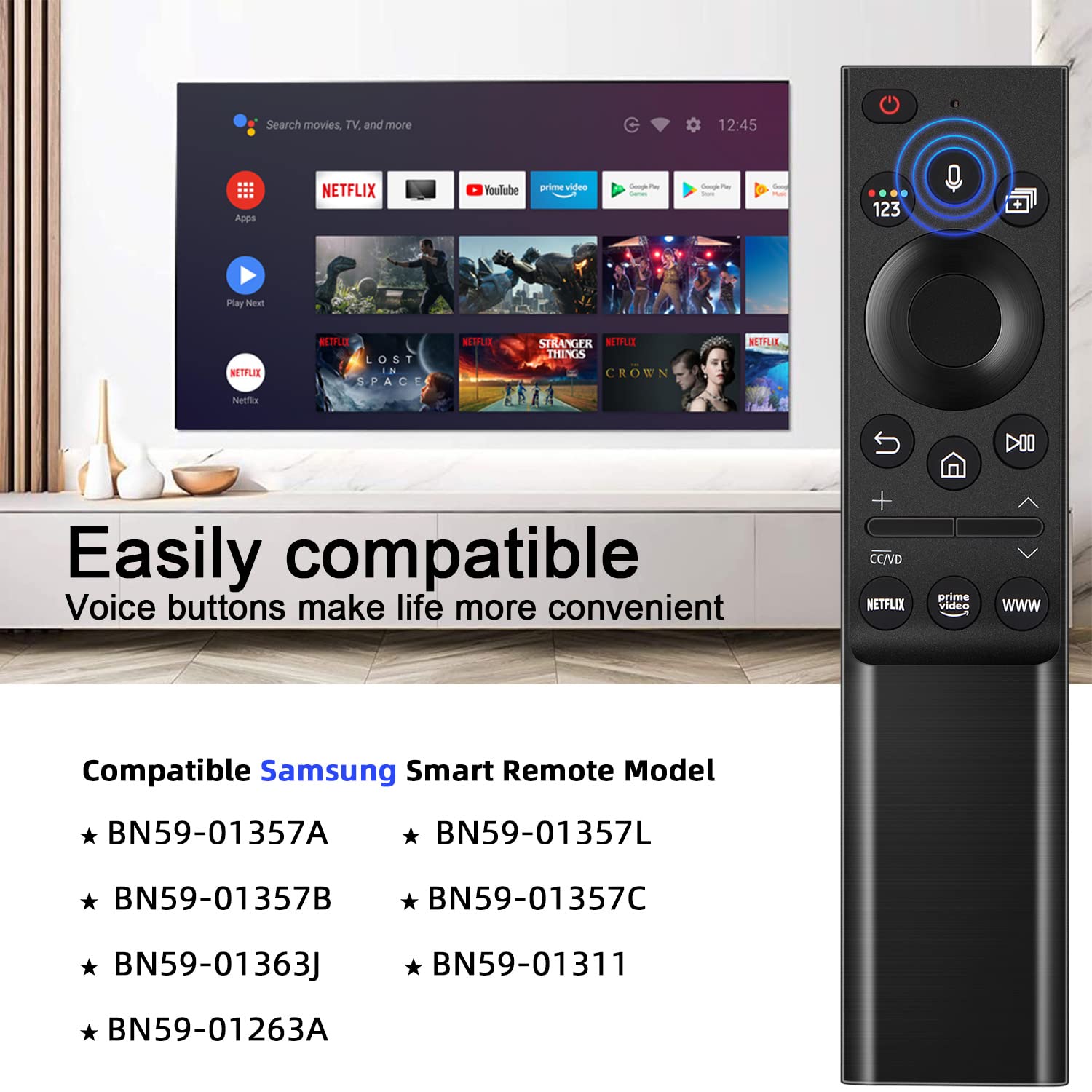 2021 New BN59-01357F Voice Replace Remote Control for Samsung Smart Bluetooth The Frame QLED 4K 8K Smart TV Sub BN59-01357B BN59-01357C TV QLED Series Q60A Q70A Q80A QN85A QN90A QN800A QN900A