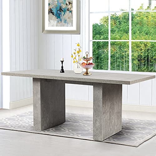 GIA Home Furniture Series 70-Inch Seamless Top Dining Room Table, 70 INCH, Cement Gray