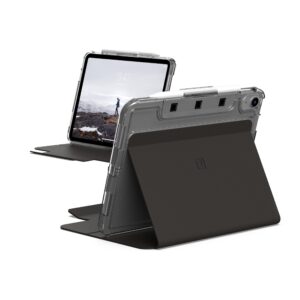 [u] by uag designed for ipad 10.9” 10th gen 2022 case lucent black with pencil holder ultra slim lightweight protective soft corner auto sleep/wake folio cover by urban armor gear