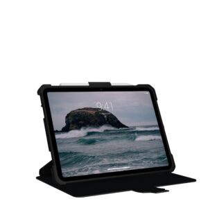 UAG Designed for iPad 10.9” 10th Gen 2022 Case Metropolis Black with Adjustable Stand and Pencil Holder Rugged Non-slip Tactile Grip Exterior Heavy Duty Protective Folio Cover by URBAN ARMOR GEAR