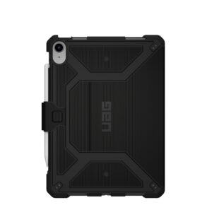 UAG Designed for iPad 10.9” 10th Gen 2022 Case Metropolis Black with Adjustable Stand and Pencil Holder Rugged Non-slip Tactile Grip Exterior Heavy Duty Protective Folio Cover by URBAN ARMOR GEAR