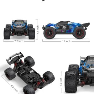 KIDOMO 1:18 Scale Brushless RC Car - 60KM/H All Terrain High-Speed & Off-Road Remote Control Car with 2 Rechargeable Batteries Hobby Monster Car 4WD RC Truck Gifts for Kids and Adults, Red (T1)