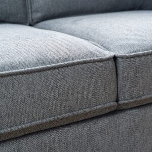 Mellow HANA Modern Linen Fabric Sofa Couch with Armrest Pockets, Dark Heather Grey