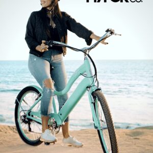 Hyper Bicycles E-Ride 26" Ladies 36V Electric Cruiser E-Bike with Pedal-Assist, 250W Motor, Turquoise