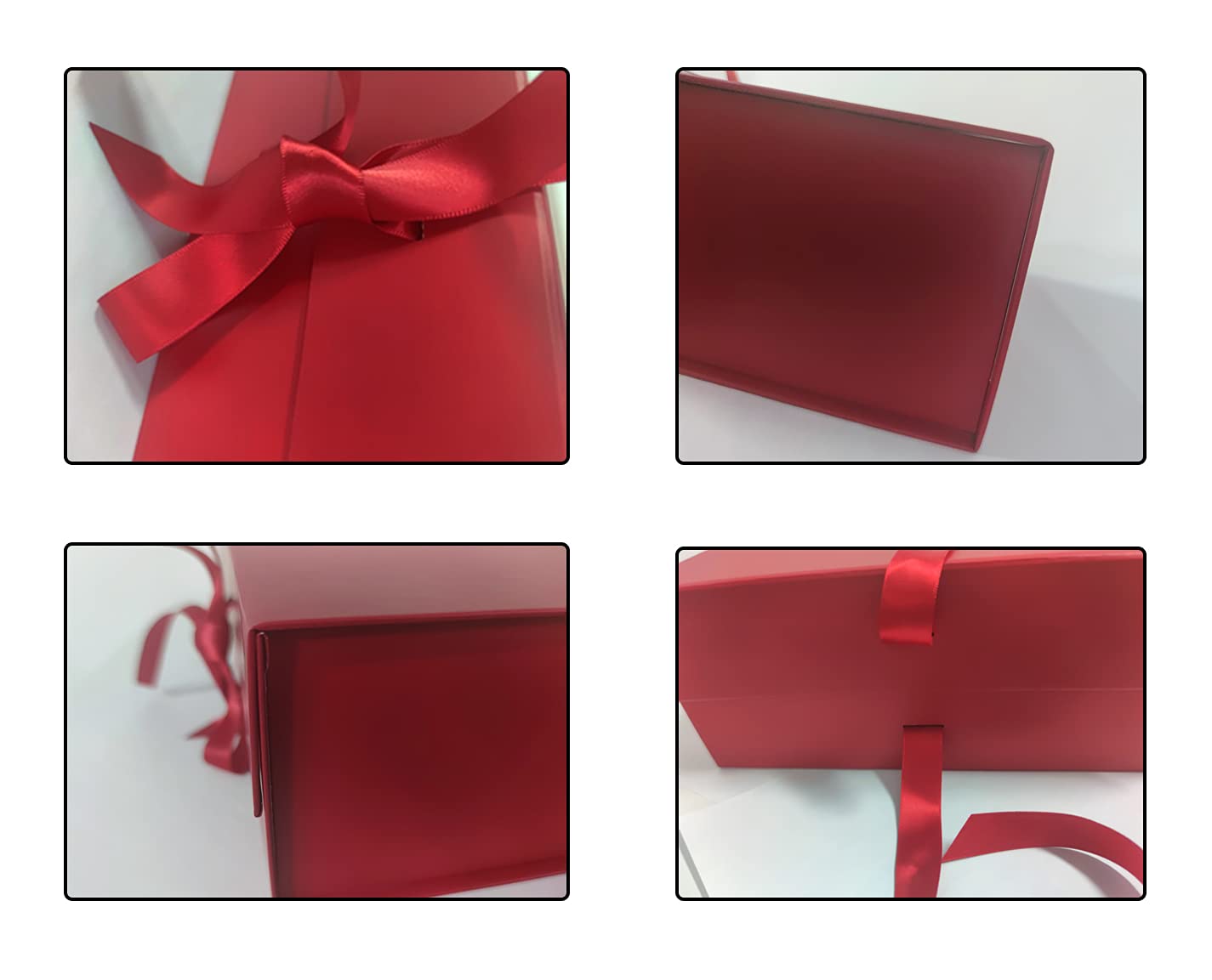 REECAGO Red Gift Box 10.5X7.5X3.4Inch with Magnetic Lid and Silk Ribbon for Christmas Presents Wrapping Gifts Presents Birthdays, Wedding, Holidays, Anniversaries Gift Packaging