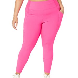 Amazon Essentials Women's Active Sculpt High Rise Full Length Legging with Pockets (Available in Plus Size), Neon Pink, Medium