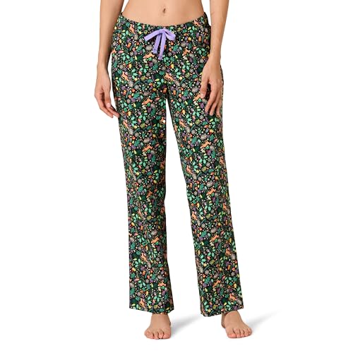 Amazon Essentials Women's Flannel Sleep Pant (Available in Plus Size), Black Folkloric, Small