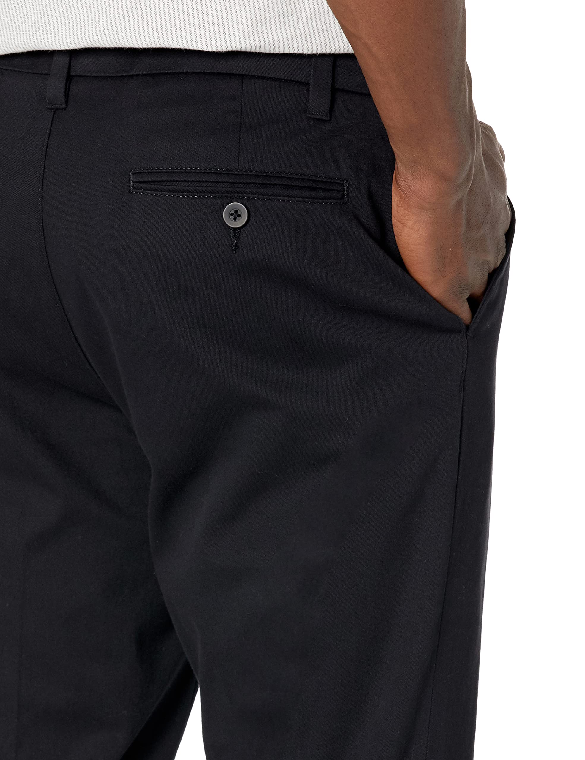 Amazon Essentials Men's Slim-Fit Wrinkle-Resistant Flat-Front Stretch Chino Pant, Black, 38W x 32L