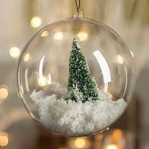 christmas tree decorations and new year ornaments, 10pairs 4 to 7cm transparent balls open plastic christmas decorations ball clear bauble ornament gift present box packaging deco (4cm)