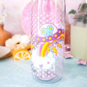 Silver Buffalo Sanrio Hello Kitty and Joey Mouse Rainbow Plastic Water Bottle With Screw-Top Lid | BPA-Free Plastic Sports Jug With Leakproof Lid | Holds 28 Ounces