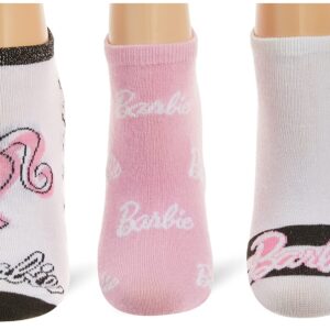 Barbie Womens 5 Pack No Show Casual Sock, Black Assorted, 9-11 US