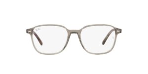 ray-ban rx5393 leonard square prescription eyewear frames, transparent green/demo lens, 49 mm