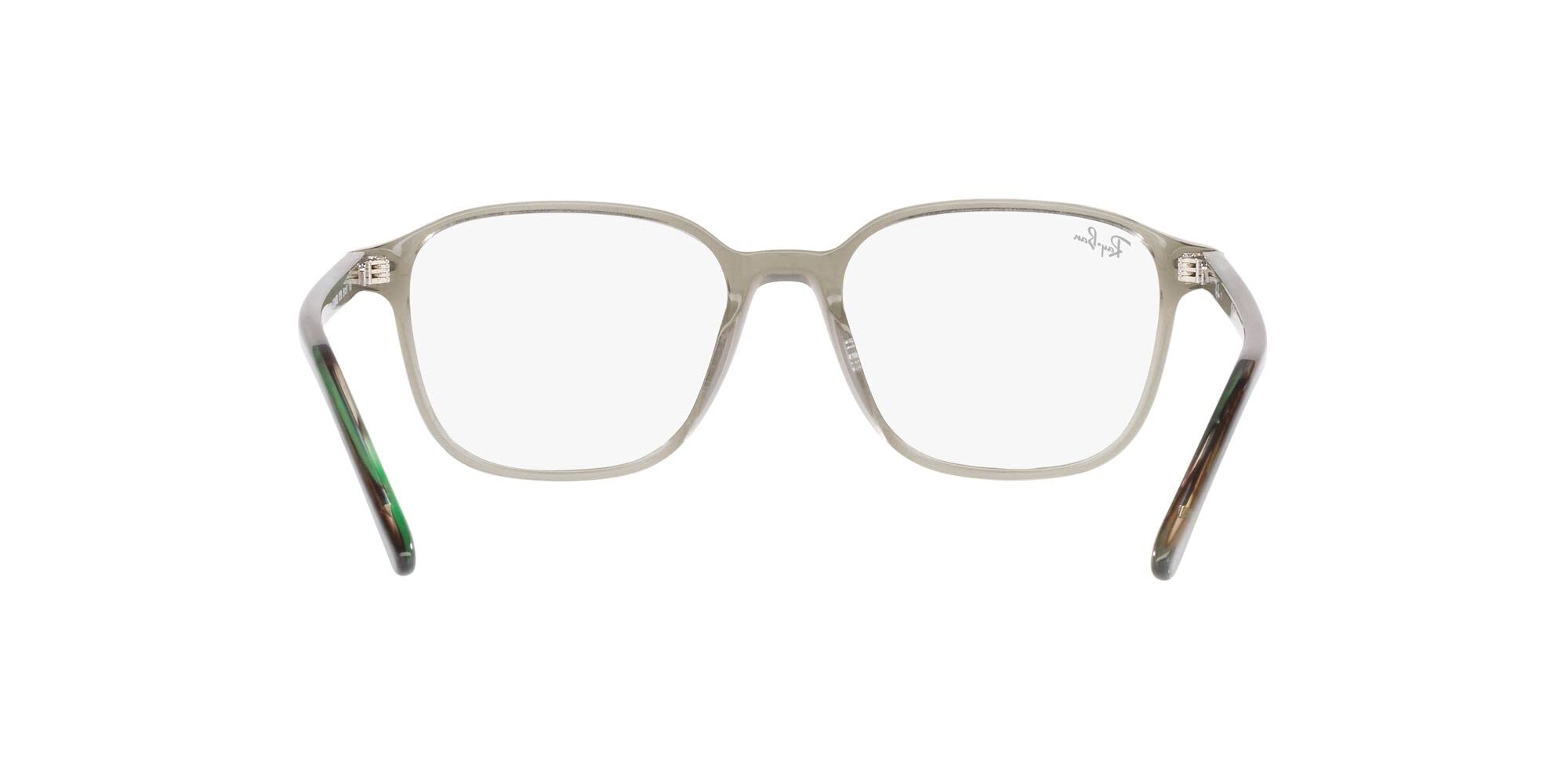 Ray-Ban RX5393 Leonard Square Prescription Eyewear Frames, Transparent Green/Demo Lens, 49 mm