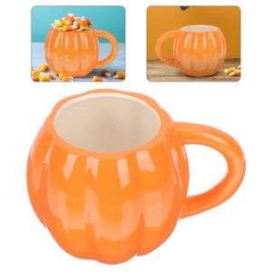 Pumpkin Ceramic Coffee Mug Halloween Pumpkin Cups Ceramic Coffee Mug Milk Cup Fun Autumn Mugs for Women Men ( 500ml )