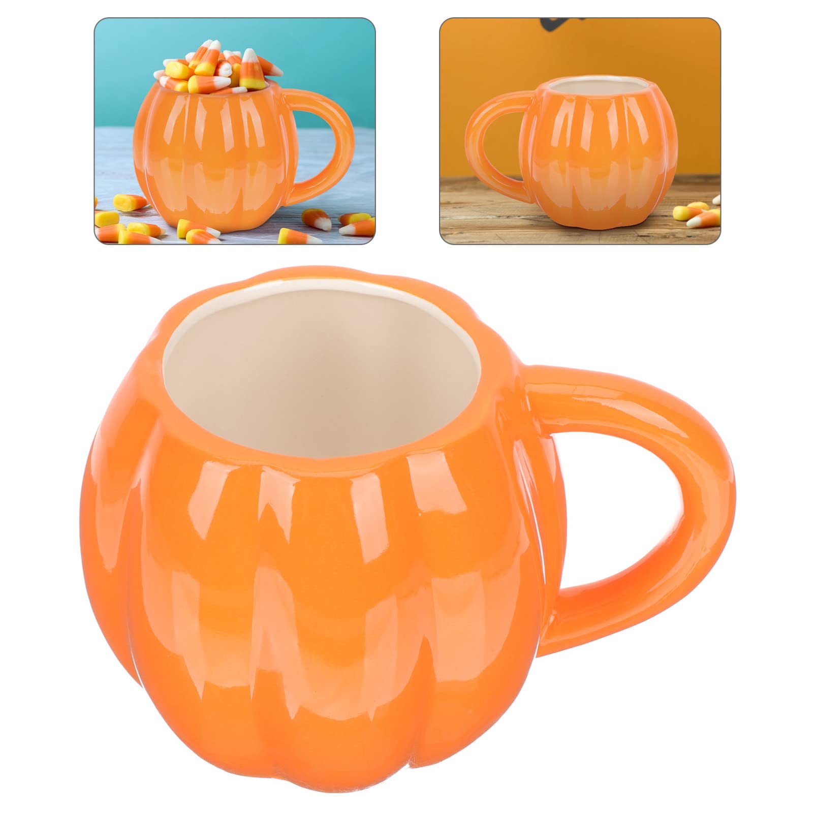 Pumpkin Ceramic Coffee Mug Halloween Pumpkin Cups Ceramic Coffee Mug Milk Cup Fun Autumn Mugs for Women Men ( 500ml )